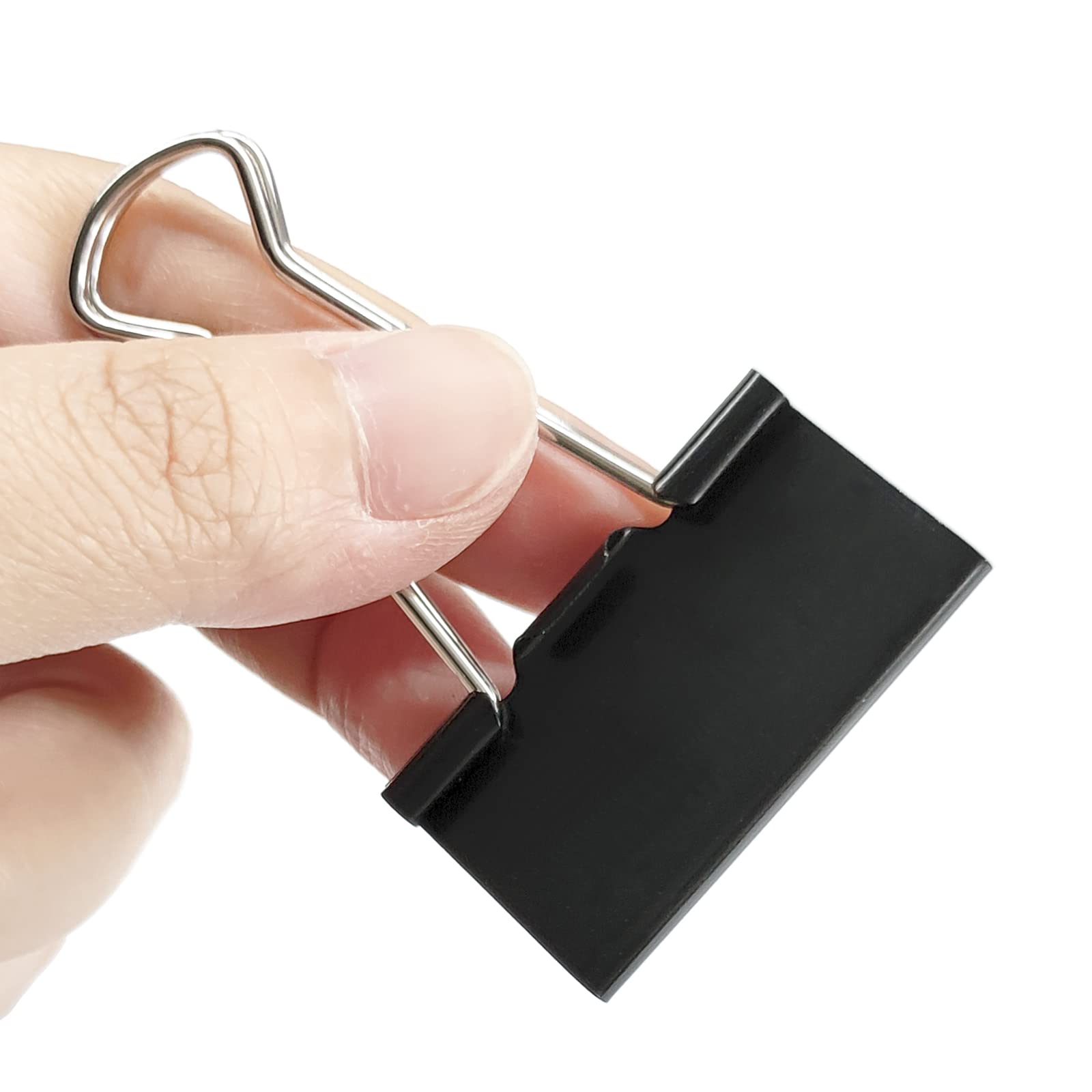 Dstelin Large Binder Clips 1.6-Inch Width (80 Pack), Big Paper Clamps Clips For Office Supplies, 0.7Inch Capacity, Black