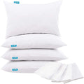 Pillow Protector Waterproof Queen Size Pillow Cases 4 Pack Skin-Friendly & Noiseless Pillow Encasement Zippered White Pillow Cov