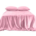 Elegant Comfort Luxurious 4-Piece Silky Satin Sheet Set, Skin And Hair Friendly, Wrinkle, Fade, Stain Resistant With Deep Pockets Fitted Sheet, Cooling Soft Satin Sheet Set, Queen, Light Pink