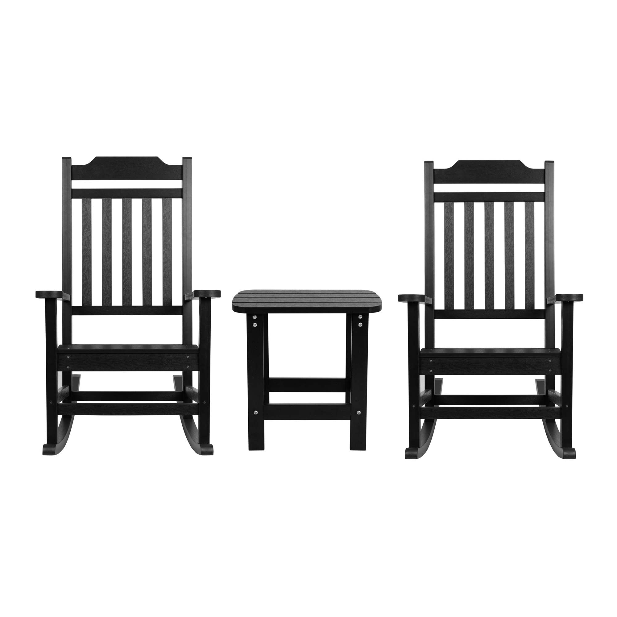 Flash Furniture Winston Set of 2 Rocking Chairs with Side Table
