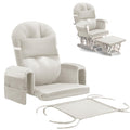 Mabozoo 6 Pcs Glider Rocker Replacement Cushions With Storage Side Pocket,Foam & Microfiber Filling, Non-Slip & Washable,Thicken
