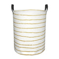 Large Laundry Basket, Elegant Clear Faux Gold Glitter Stripes Pattern Waterproof Foldable Laundry Hamper, Collapsible Dirty Clot