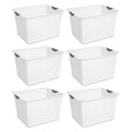 Sterilite Deep Ultra Basket, Open Storage Bin to Organize Closets, Cabinets, Pantry, Shelving and Countertop Space, White, 6-Pac