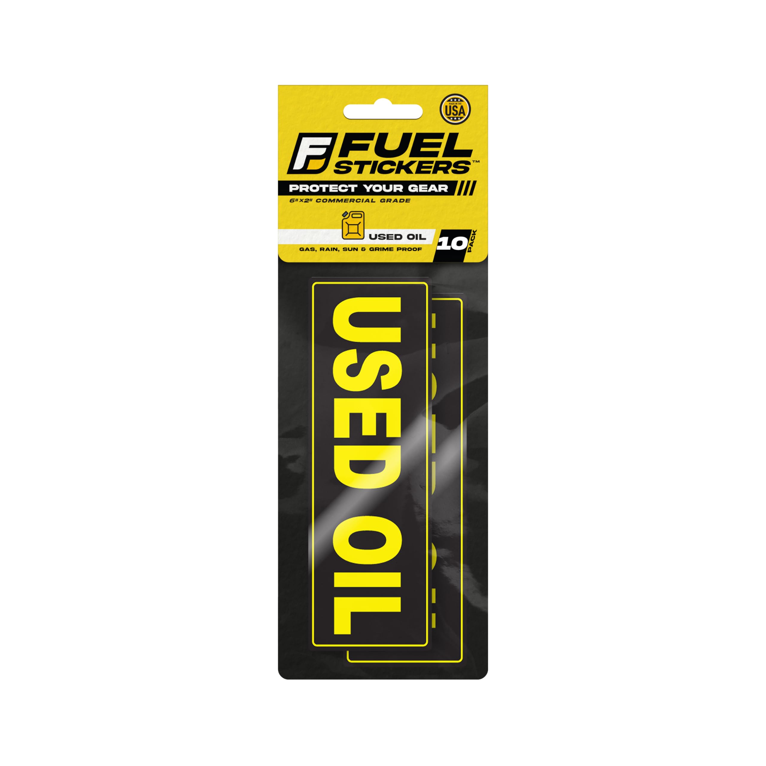 Used Oil Sticker - Waste Oil Labels For Storage Tanks And Drums, Canisters, And More - Weather Proof, Extreme Stick, Durable Dec