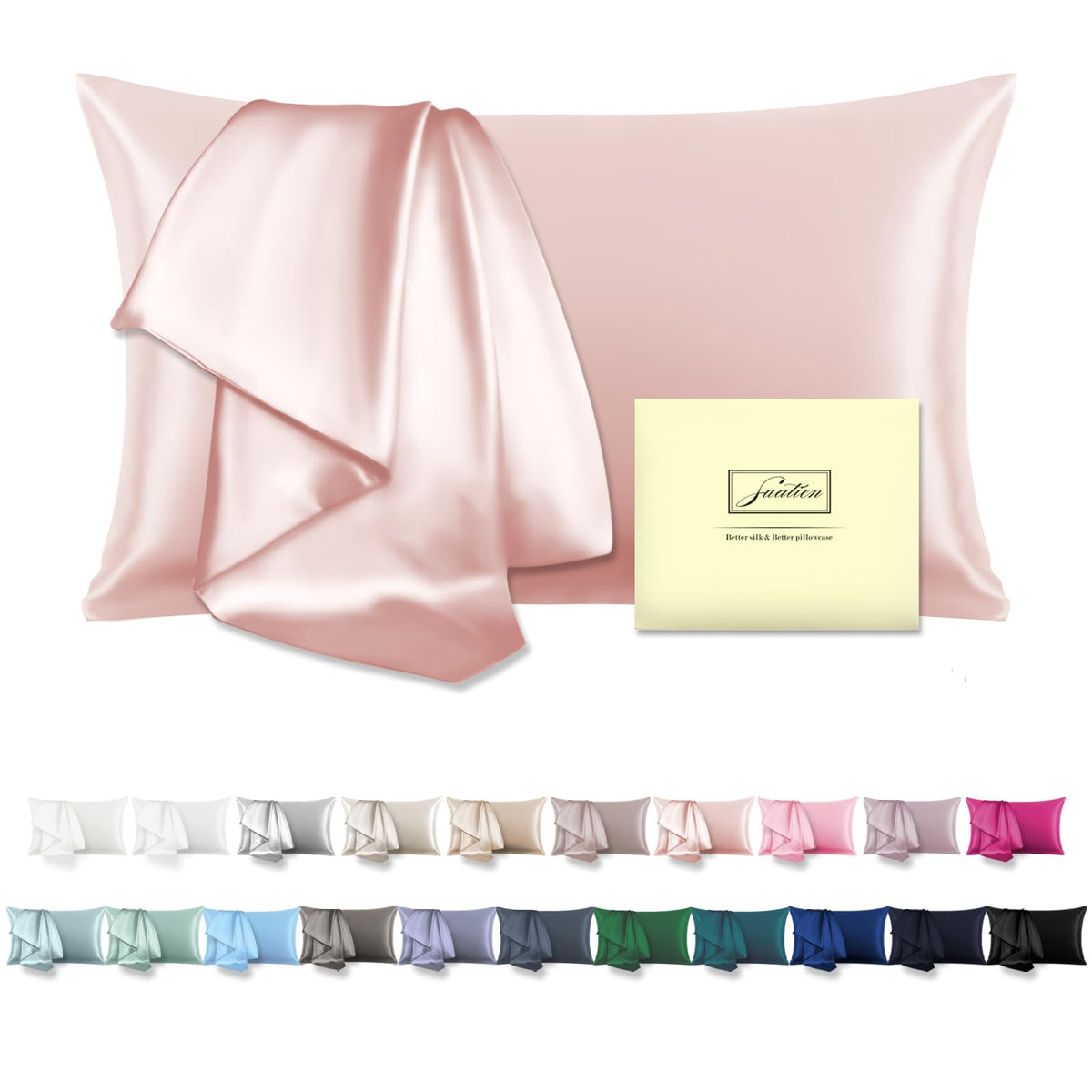 Mulberry Silk Pillow Cases Standard Size Silk Pillowcase With Zipper Soft Breathable Smooth Cooling Satin Silk Pillow Covers For