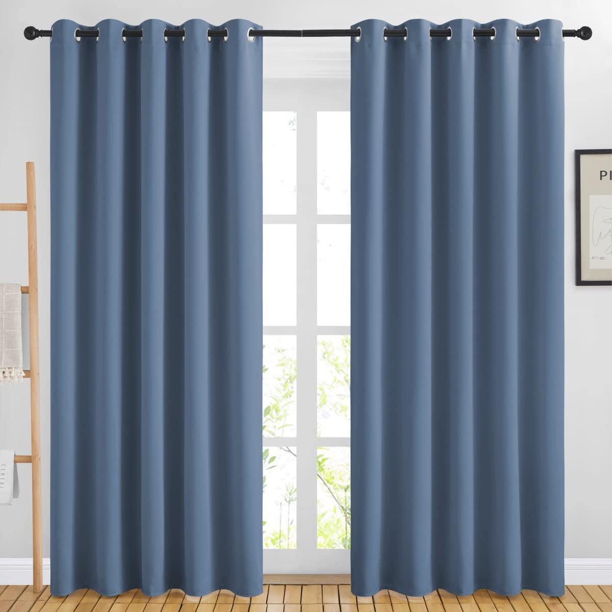 Nicetown Blackout Curtains For Bedroom - Window Treatment Energy Saving Thermal Insulated Solid Grommet Blackout Drapes For Livi