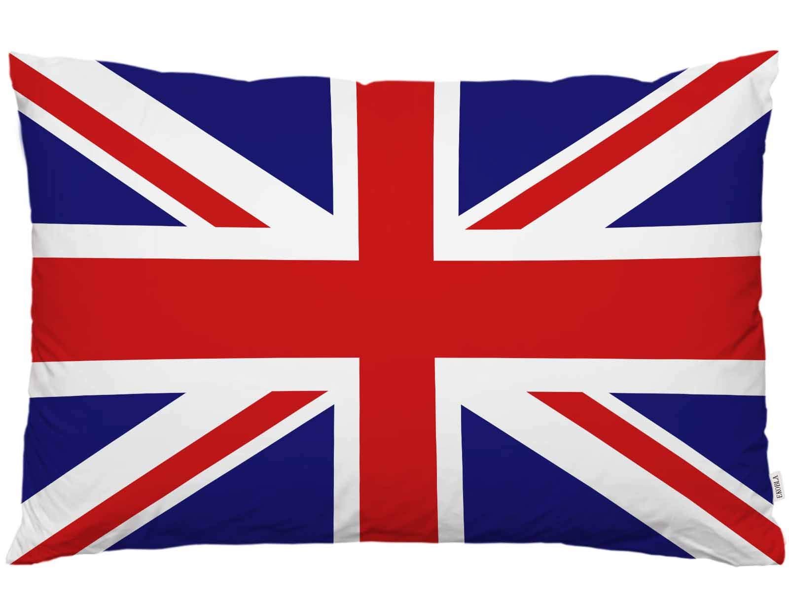 EKOBLA Throw Pillow Cover The Union Jack British Flag United Kingdom Flag Patriotic Style Decor Lumbar Pillow Case Cushion for S
