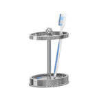 nu steel 18/8 Stainless Steel Chic Beaded Toothbrush Holders Storage, Bath Collection, Bathroom Vanity Countertops Shiny Finish,