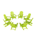 Westintrends Outdoor Folding Hdpe Adirondack Chairs For Patio, Backyard, Balcony, Comfortable Seat And All Weather Resistant (Set Of 8), Lime