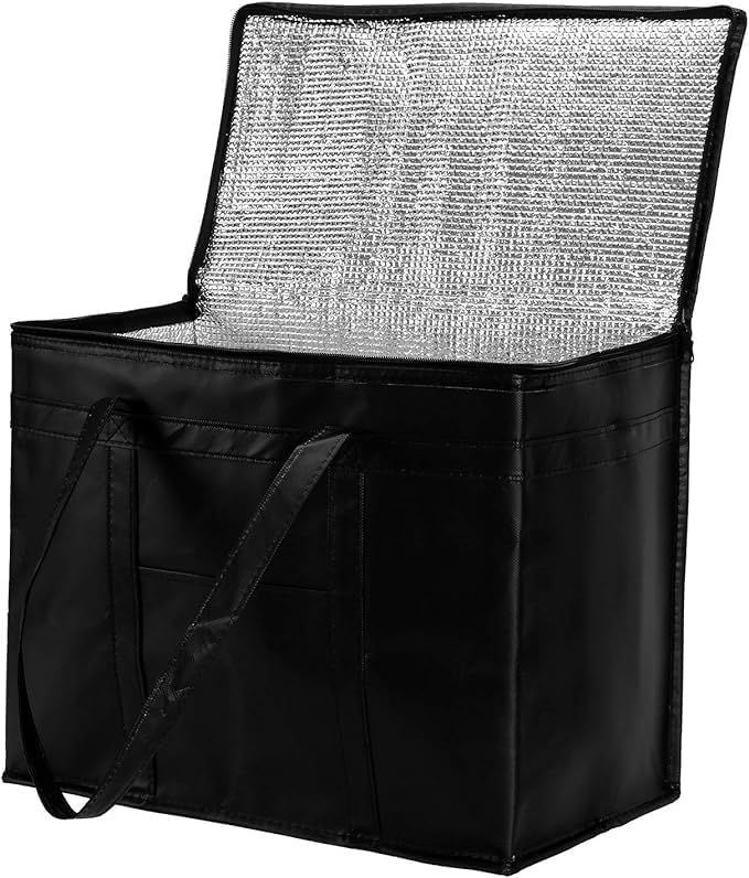 Shopecom Foldable Cool Bag With Top Zipper Picnic Lunch Thermal Insulated Bag For Food Transport Camping,Travel, Car, Freezer La