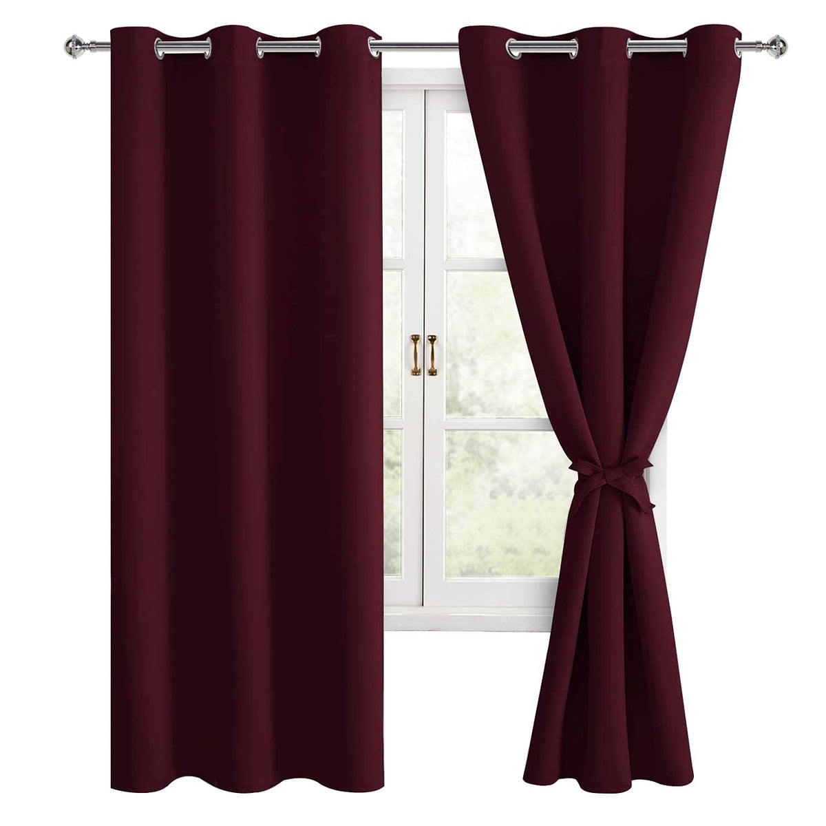 Hiasan Blackout Curtains For Bedroom, 38 X 72 Inches Long - Thermal Insulated & Light Blocking Window Curtains For Living Room C