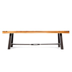 Christopher Knight Home Catriona Outdoor Acacia Wood Bench With Metal Accents, Teak Finish / Rustic Metal 14. 50 X 63 X 17. 75 Inches