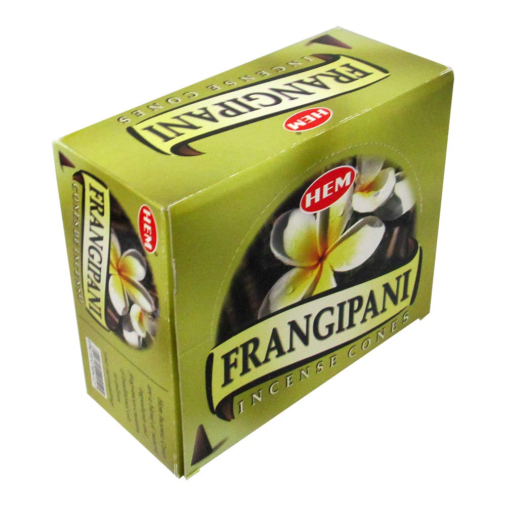 Trumiri Incense Cone Holder Bundle With Hem Firangipani Incense Cones - Pack Of 12 (Approx 120 Cones)