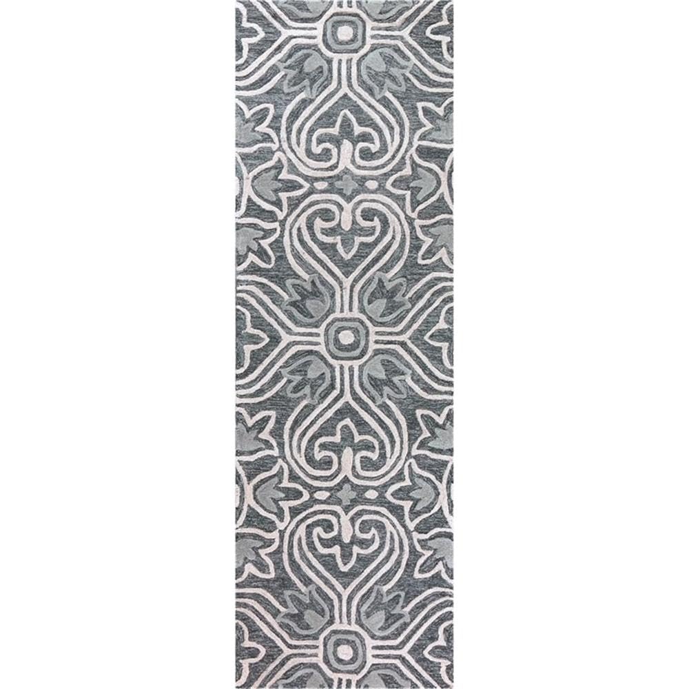 Rizzy Home Alora Decor Lavine 2'6" X 8' Medallion Gray/Lt. Gray/Natural Hand-Tufted Rug
