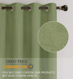 Smiletime Sage Green 96In Long Velvet Curtains With Grommet, Thermal Insulated Super Soft Privacy Noise Reducing Light Blocking