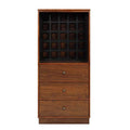 Benjara Wooden Cabinet With Wine Bottle Rack, Brown And Black