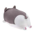 Levenkeness Corgi Dog Plush Pillow, Soft Cute Shiba Inu Akita Stuffed Animals Toy Gifts (Gray, 17.7 In)