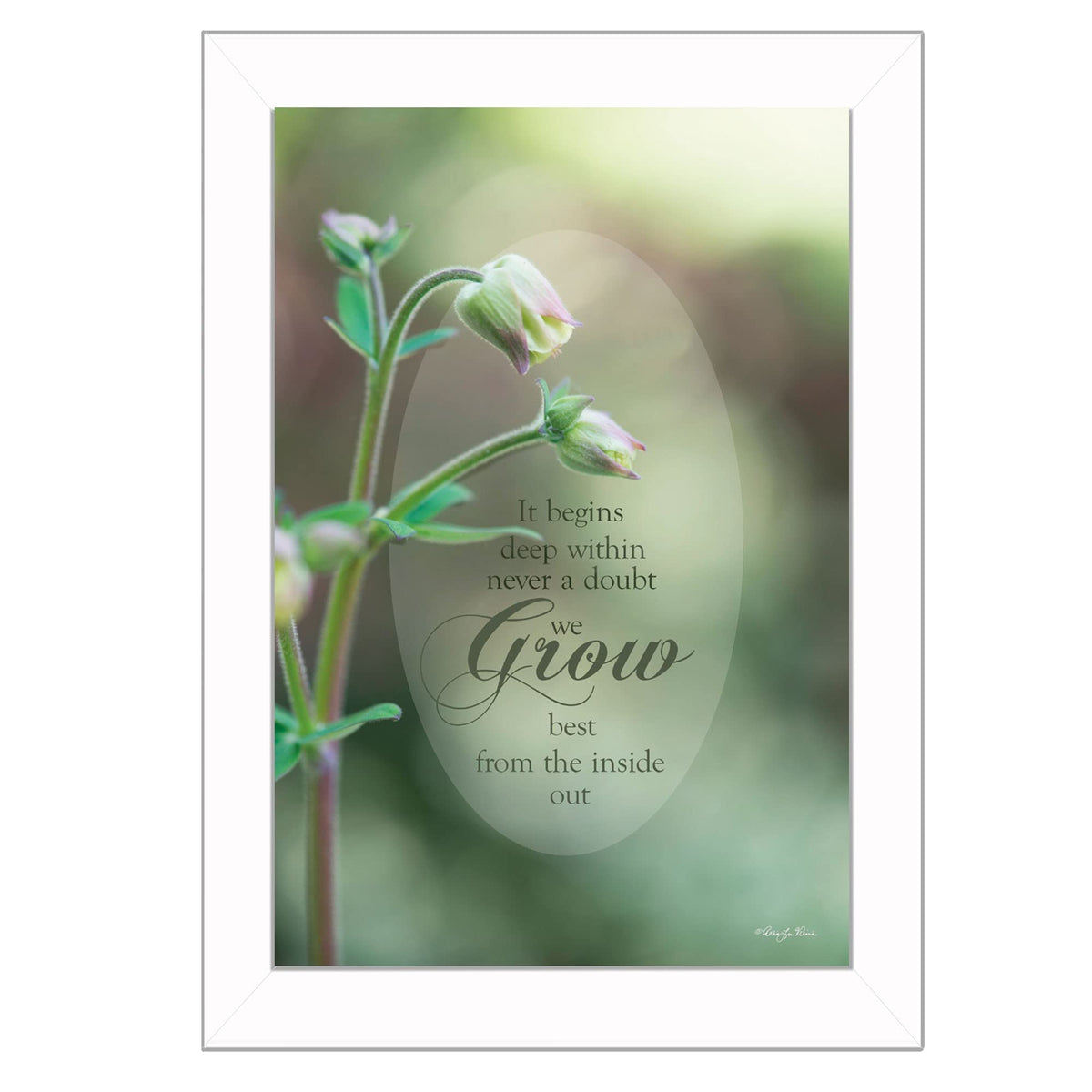Growth White Framed Print Wall Art