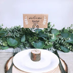 30 Pcs Rustic Wood Place Card Holders With Swirl Wire Wooden Bark Memo Holder Stand Card Photo Picture Note Clip Holders 5.8'' A