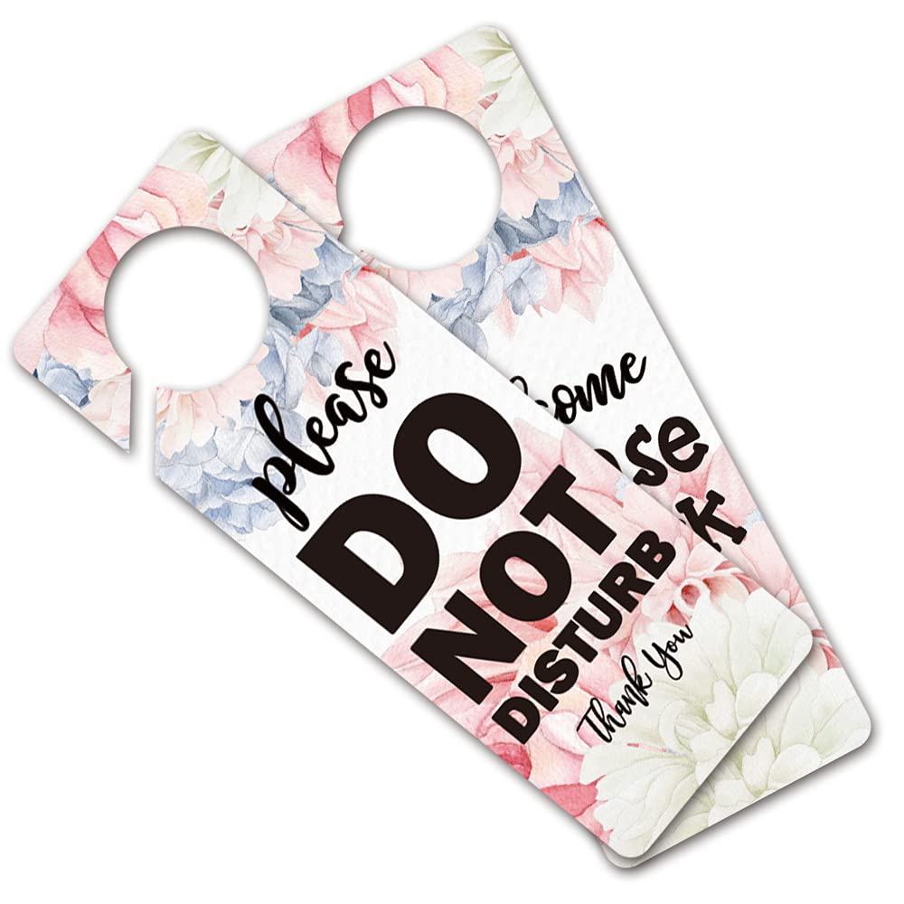 Four Orangutans Funny Flower Do Not Disturb Door Hanger Sign, 2 Pack(Double Sided) Please Do Not Disturb, Funny Office Decoratio