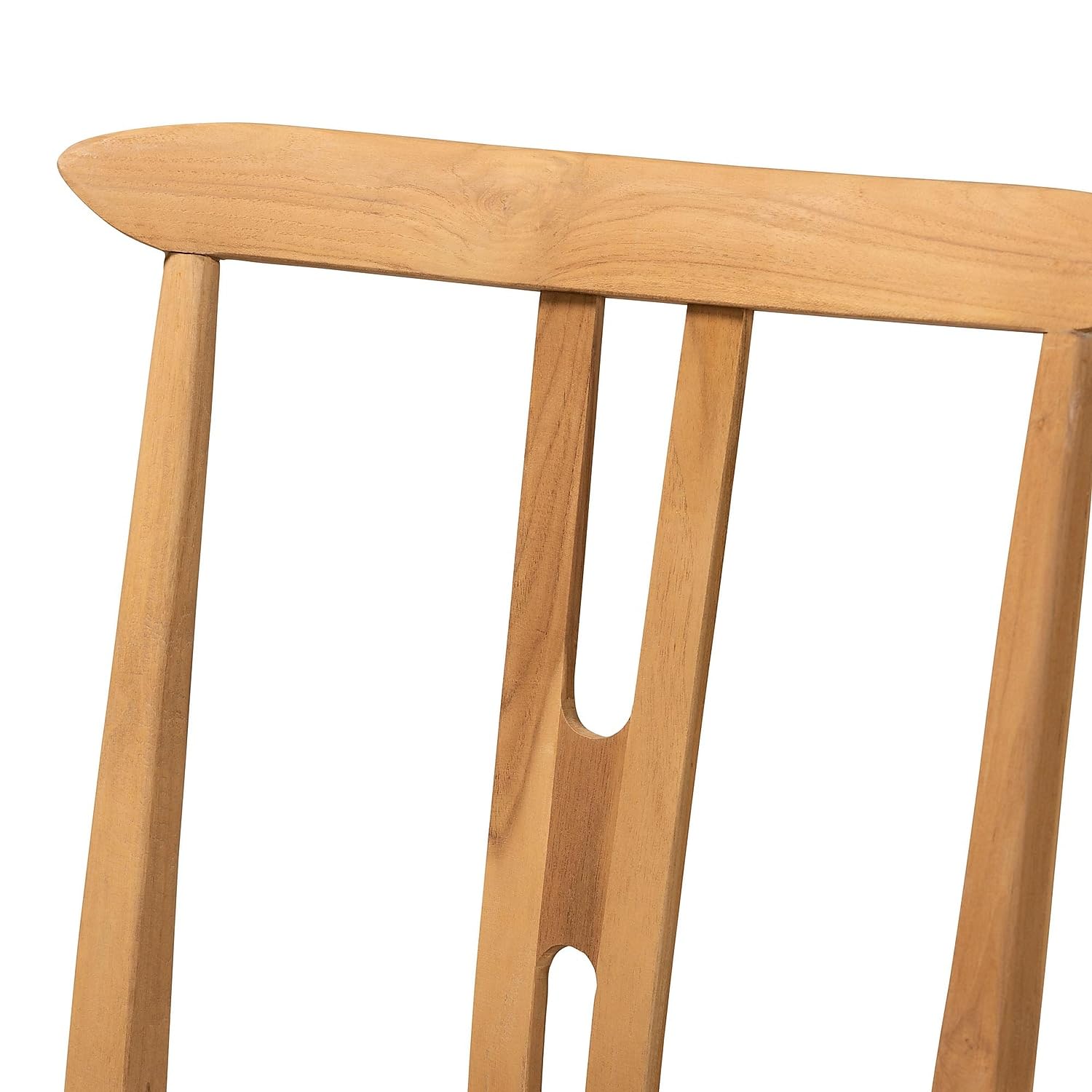 Bali & pari Artha Modern Bohemian Natural Brown Teak Wood and Seagrass 2-Piece Dining Chair Set