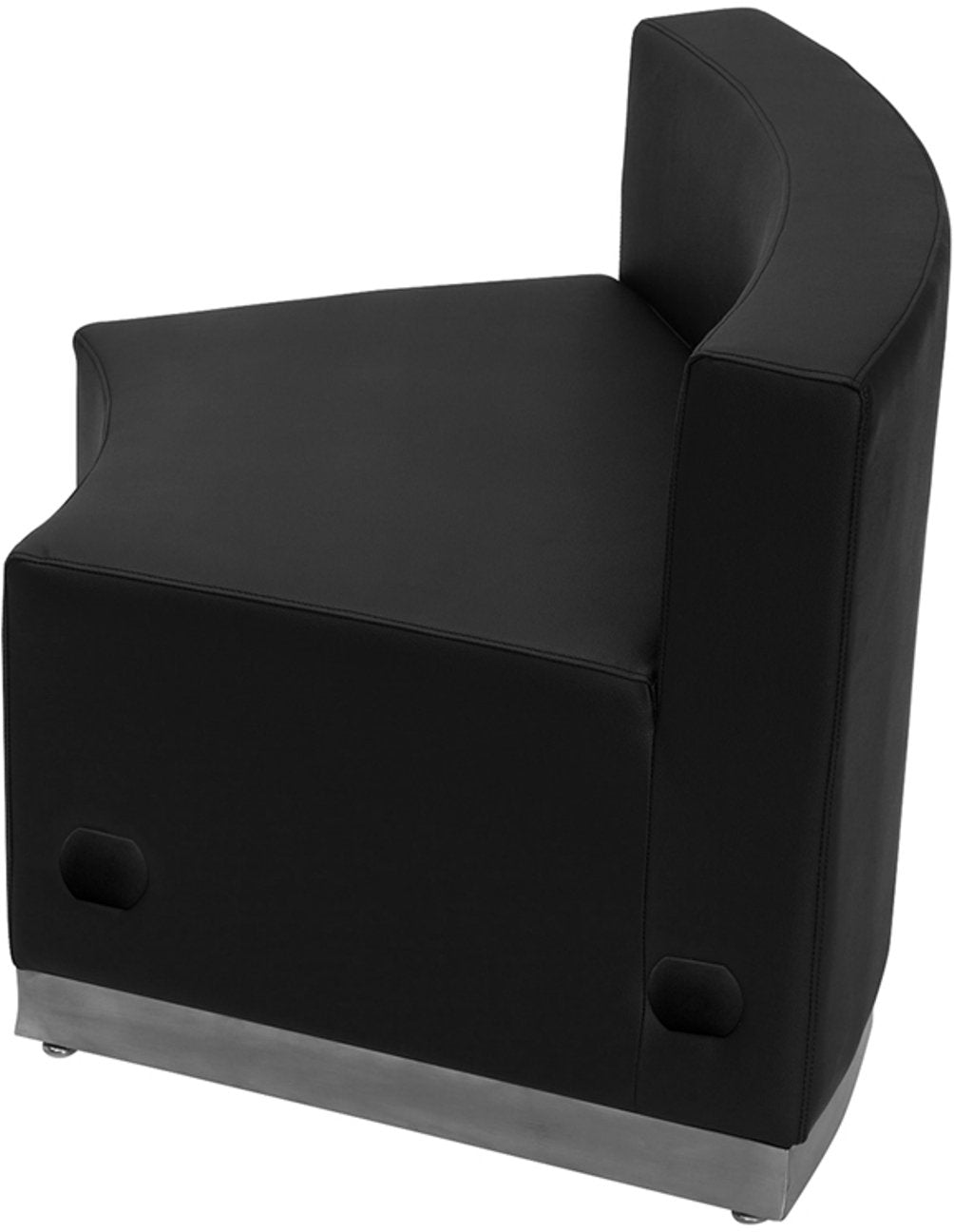 Flash Furniture HERCULES Alon Series Black LeatherSoft Concave Chair with Brushed Stainless Steel Base