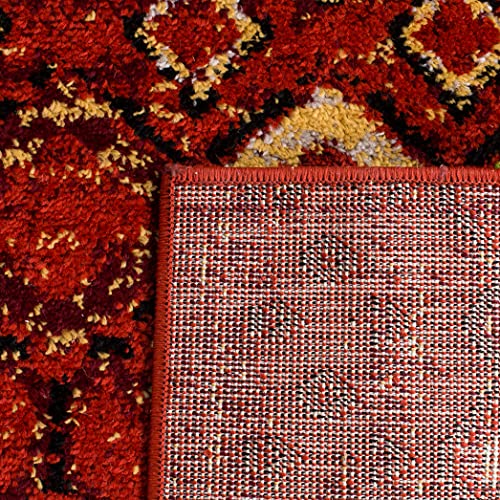 Safavieh Amsterdam Collection Accent Rug - 2'3'' X 4', Terracotta & Multi, Moroccan Boho Design, Non-Shedding & Easy Care, Ideal