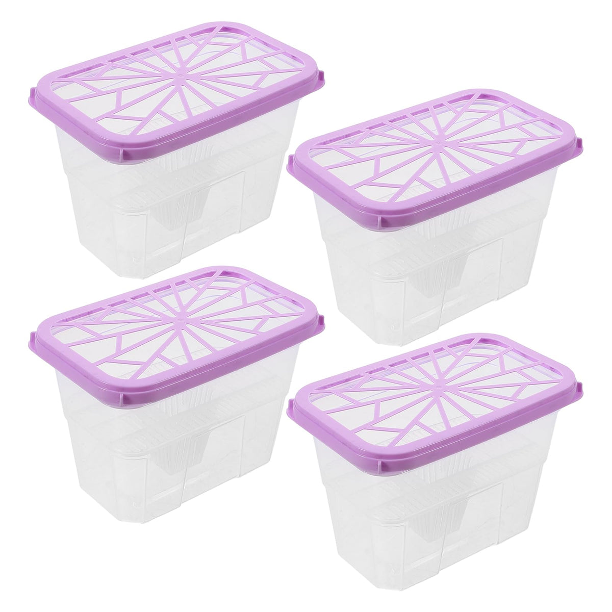JOINPAYA Refillable Moisture Box 4 pack Empty Reusable Cabinet Moisture Storage Box for Closet Wardrobe Bookcase Indoor Home Use