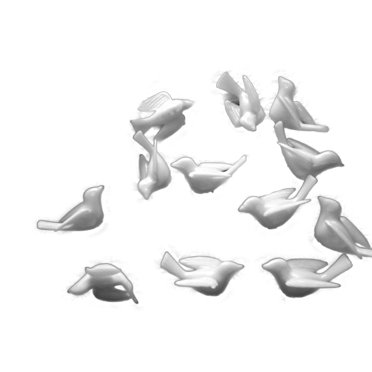 Dove, White Plastic 1.5 Pack of 72, Party Favor, Cake Decor.