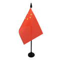 China Table Flag 4' X 6' - Chinese Desk Flag 15 X 10 Cm - Black Plastic Stick And Base - Az Flag