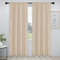 Easy-Going Rod Pocket Blackout Curtains For Bedroom, Room Darkening Window Curtains For Living Room, Thermal Insulated Noise Reduction Solid Window Drapes, 2 Panels(42X84 In, Beige)
