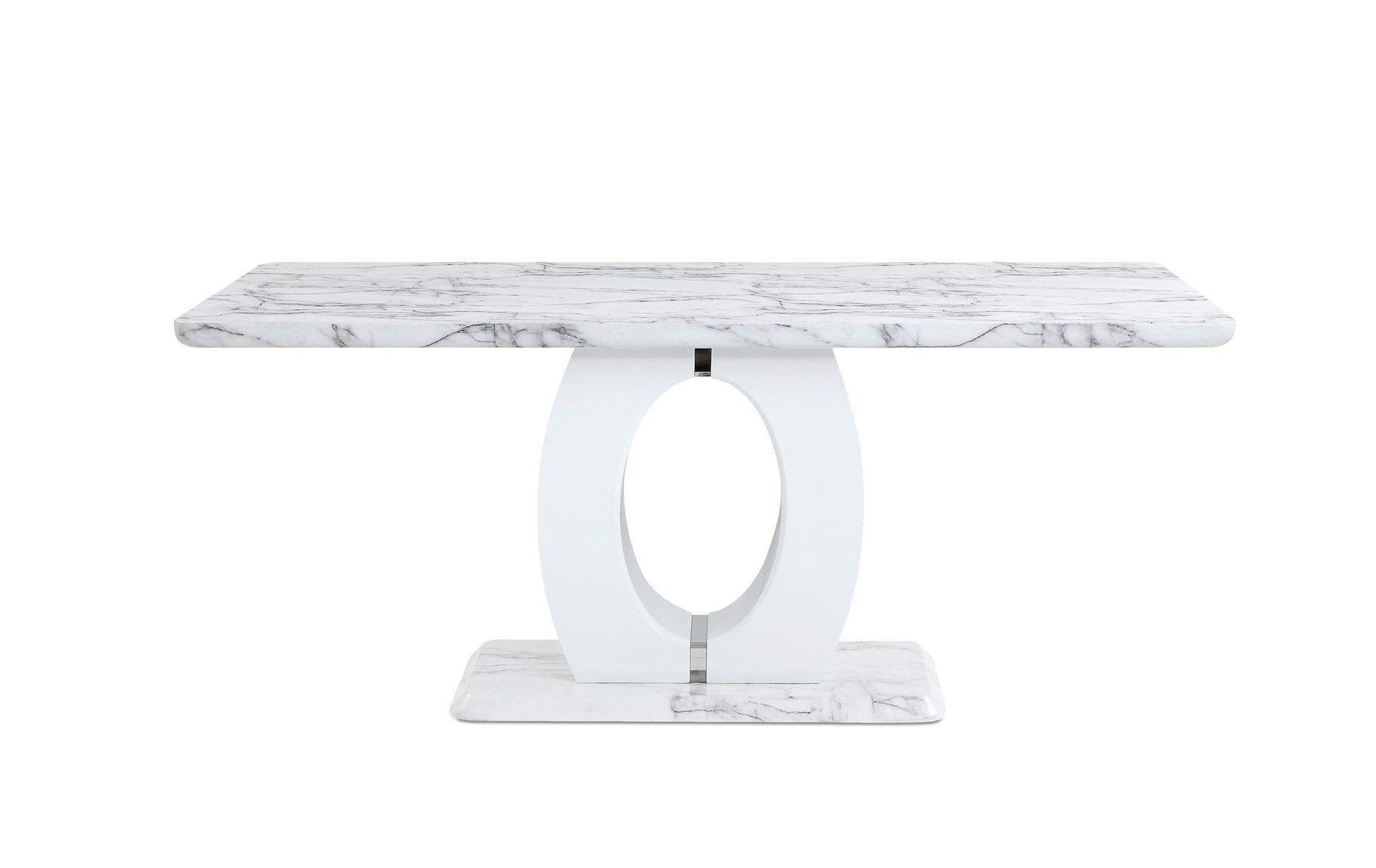 Global Furniture Usa Global Furniture Faux Marble Pedestal Base Dining Table, Br