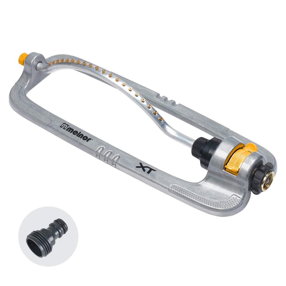 Melnor 65118-Amz Xt Metal Turbo Oscillating Sprinkler With Quickconnect Product Adapter Amazon Bundle, 4000 Sq. Ft. Coverage