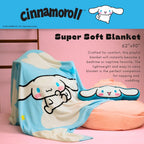 Franco Collectibles Cinnamoroll Bedding Super Soft Cozy Blanket, 62 In X 90 In, (Officially Licensed Product)