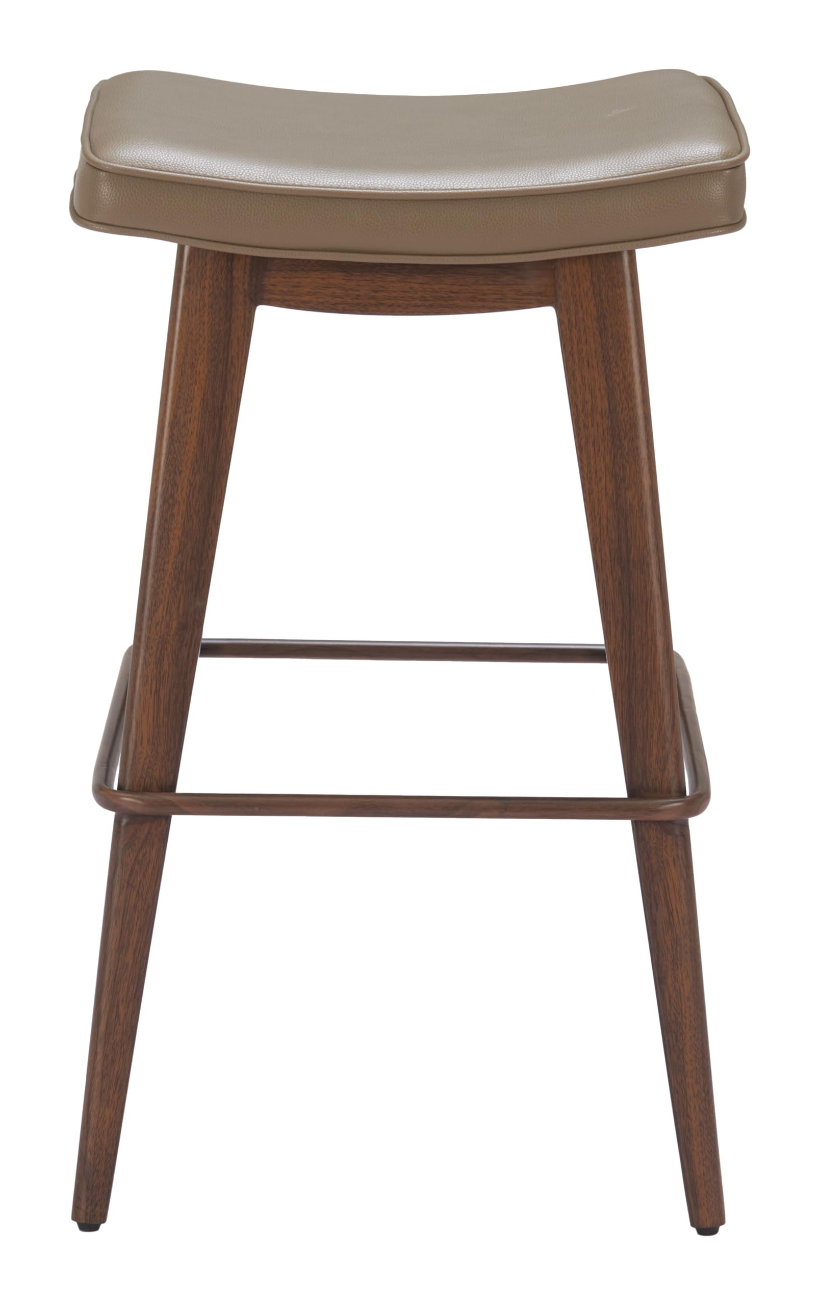 Zuo Divat Barstool (Set of 2) Taupe & Walnut