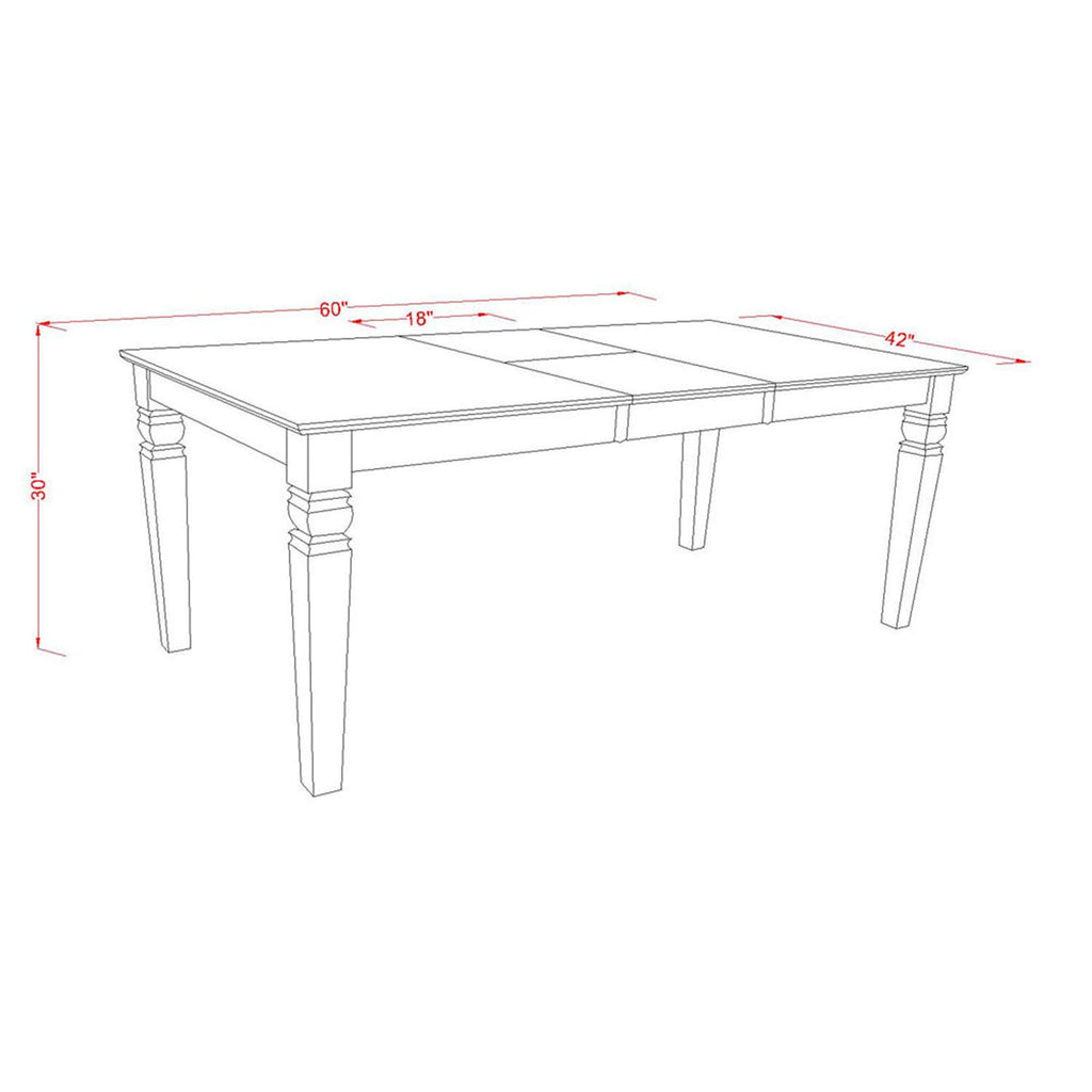 East West Furniture West5-Bch-W Weston 5 Piece Room Set Includes A Rectangle Kitchen Table With Butterfly Leaf And 4 Dining Chairs, 42X60 Inch, Black & Cherry
