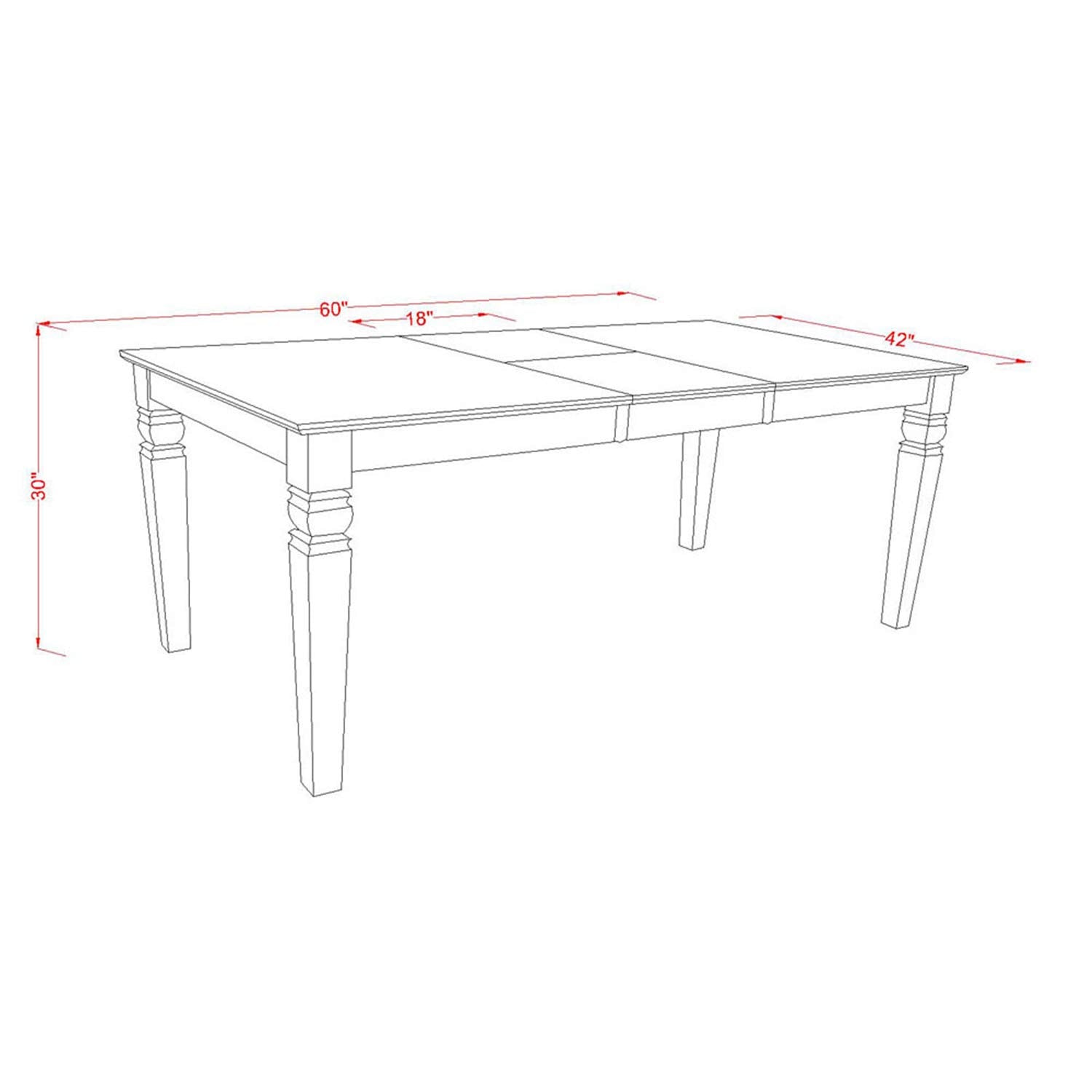 East West Furniture West5-Bch-W Weston 5 Piece Room Set Includes A Rectangle Kitchen Table With Butterfly Leaf And 4 Dining Chairs, 42X60 Inch, Black & Cherry