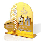 Acrylic Ramadan Countdown Calendar Mirror Golden Ramadan Decorations Eid Mubarak Count Down Desk Calendars Muslim Festival Remin