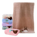 CLUZE Microfiber Wash Towels Quick Absorbent Soft Coral Fleece Kids Handkerchief Face Towel for Girls Cute Doll Embroidered Han