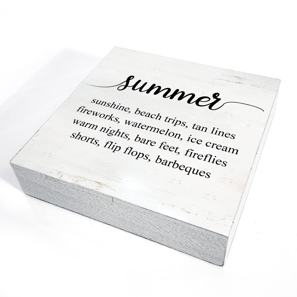 Summer Sunshine Beach Wood Box Sign Home Decor Rustic Summer Wooden Box Sign Block Plaque For Wall Tabletop Desk Decoration