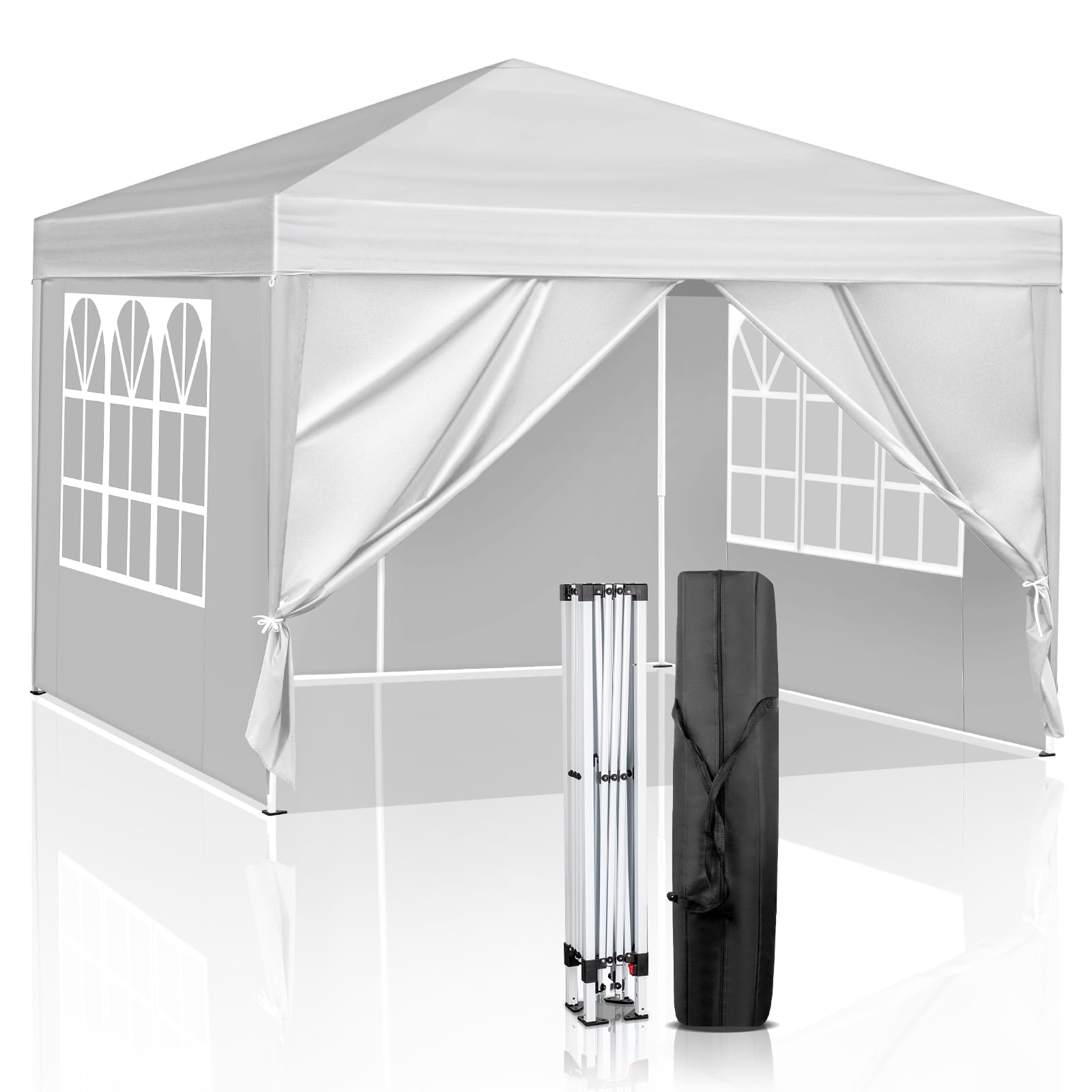 Vingli 10X10 Pop Up Canopy Tent With Sidewalls, Outdoor Gazebo Canopy Tent, Patio Event Tents Outdoor Commercial Canopy For Part
