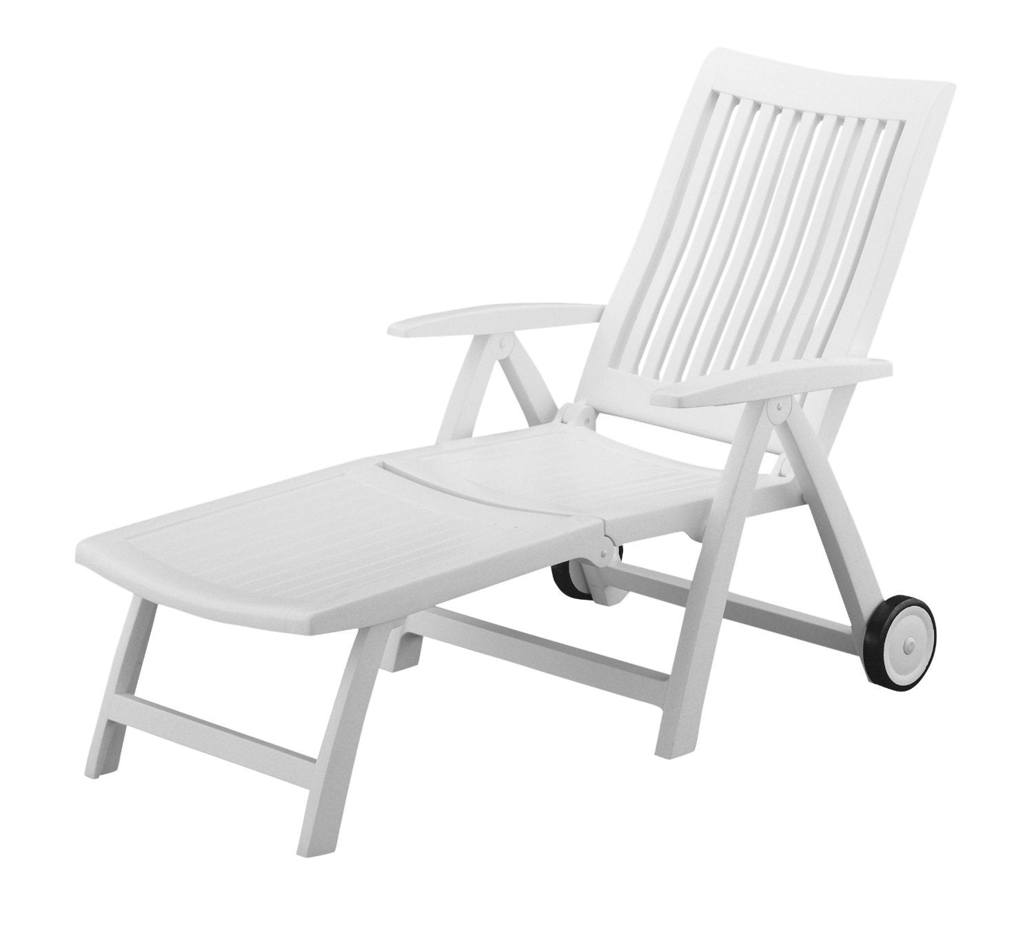 Kettler Roma Folding Lounger in White Resin