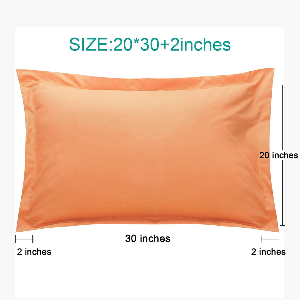Ntbay 100% Brushed Microfiber Queen Pillow Shams Set Of 2, Super Soft And Cozy, Wrinkle, Fade, Stain Resistant 20X30 Inches Oxford Pillowcases, Pale Orange