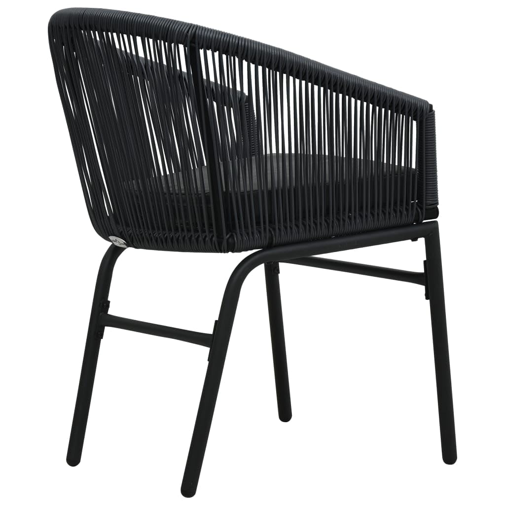 Patio Chairs 2 pcs Black PVC Rattan