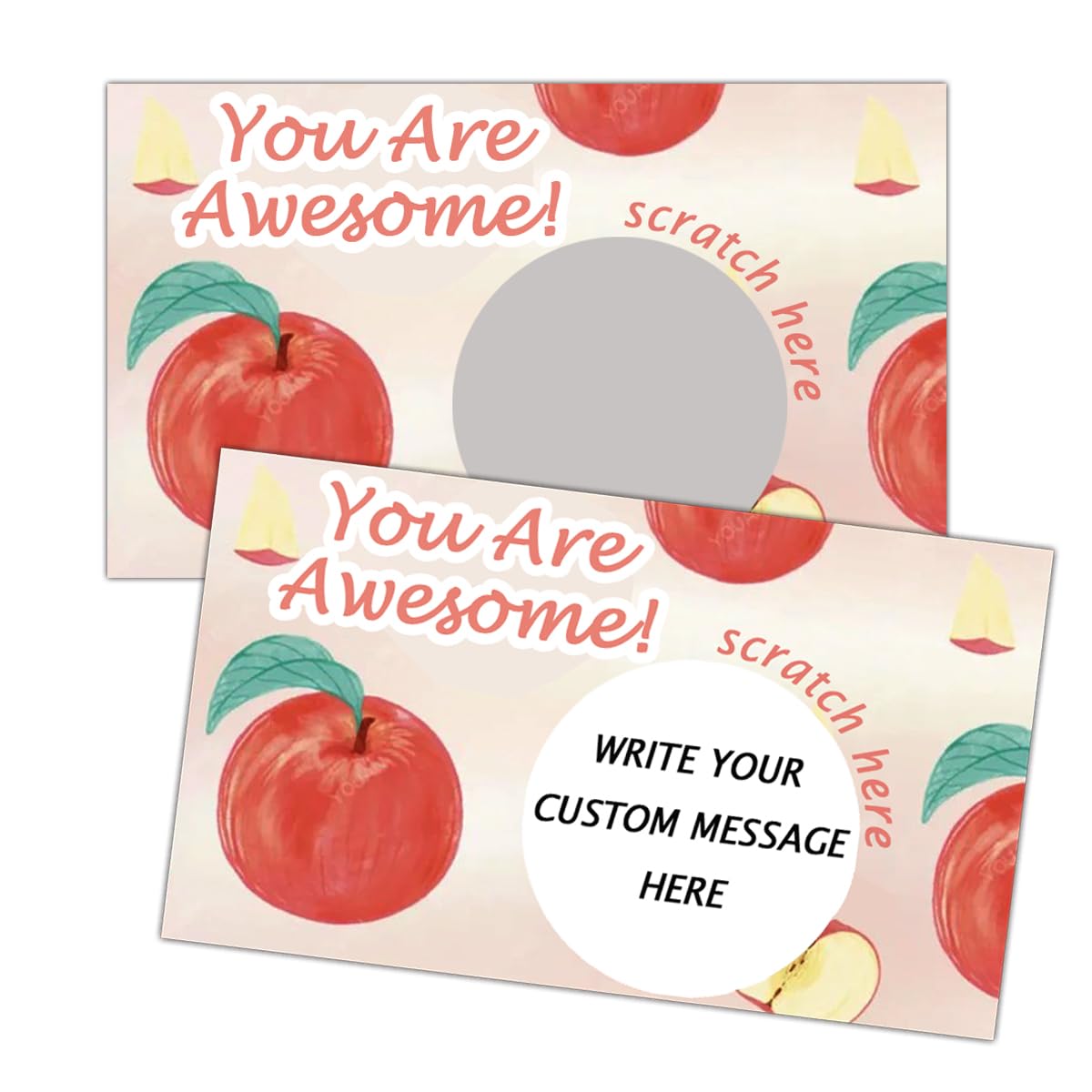 Scratch Off Card Apple Design,4X3 Inch Back To School Recognition Rewards Cards For Teacher Classroom School Supplies Scratch Re