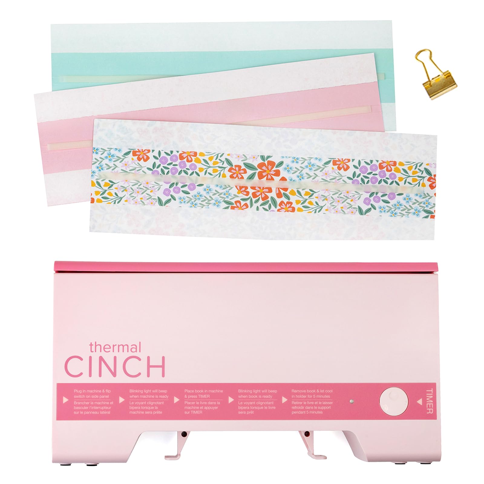 We R Memory Keepers Thermal Cinch Binding Machine Pink 12 Inch, Includes Thermal Book Binding Machine, Book Spines, And Clips, C