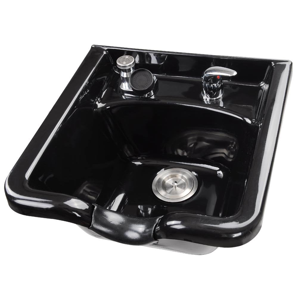 AW Shampoo Bowl Hair Sink with Gel Neck Rest Hair Trap CUPC Vacuum Breaker Barber Salon Spa Mounting Ability for Home Barbershop