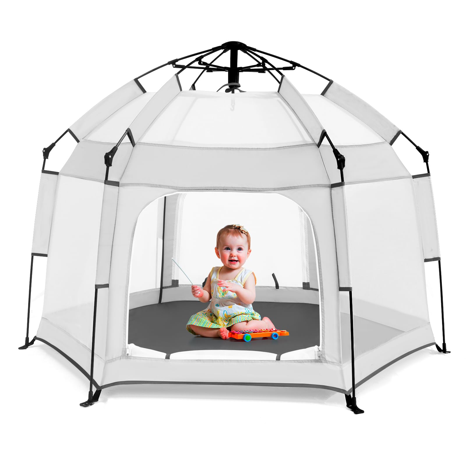 Bend River Baby Playpen with Canopy, Portable Baby Beach Tent, Toddler Play Yard Indoor and Outdoor, Foldable Mosquito Net for I