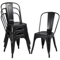 Yaheetech Metal Dining Chairs Set of 4, Indoor/Outdoor Patio Chairs, Stackable Chic Dining Side Chairs for Bistro, Cafe and Rest