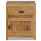 vidaXL Bedside Cabinet in Solid Teak - Multi-Functional as Side Table and End Table with Rustic Charm for The Interior